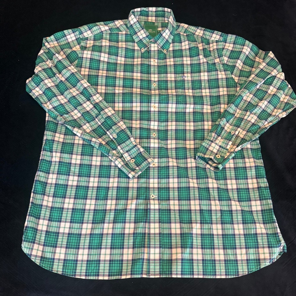 Southern Tide Mens XL Green Plaid Button Down Shirt Long‎ Sleeve Skipjack Logo